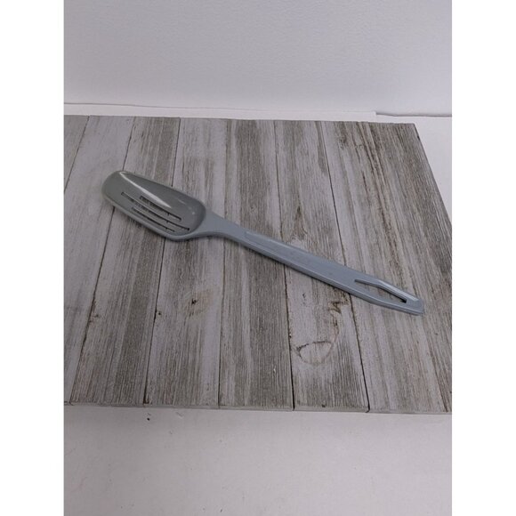 King Kraft #1 Country Blue Nylon Plastic Slotted Spoon 11" Vintage - Picture 1 of 7